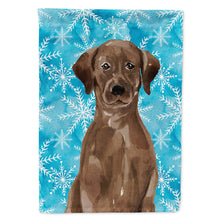 Load image into Gallery viewer, Chocolate Labrador Winter Flag Canvas House Size BB9435CHF