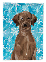 Load image into Gallery viewer, Chocolate Labrador Winter Garden Flag - Outdoor Decorative Yard Flag BB9435GF