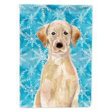Load image into Gallery viewer, Yellow Labrador Winter Flag Canvas House Size BB9436CHF