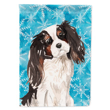 Load image into Gallery viewer, Tricolor Cavalier Spaniel Winter Flag Canvas House Size BB9437CHF