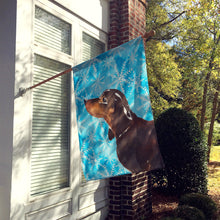 Load image into Gallery viewer, Black and Tan Dachshund Winter Flag Canvas House Size BB9440CHF