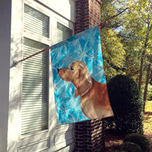 Load image into Gallery viewer, Red Tan Dachshund Winter Flag Canvas House Size BB9441CHF