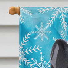 Load image into Gallery viewer, Black White French Bulldog Winter Flag Canvas House Size BB9442CHF