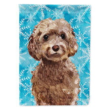 Load image into Gallery viewer, Brown Cockapoo Winter Flag Canvas House Size BB9444CHF