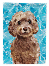 Load image into Gallery viewer, Brown Cockapoo Winter Garden Flag - Outdoor Decorative Yard Flag BB9444GF