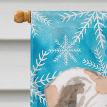 Load image into Gallery viewer, English Bulldog Winter Flag Canvas House Size BB9451CHF