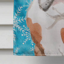 Load image into Gallery viewer, English Bulldog Winter Flag Canvas House Size BB9451CHF