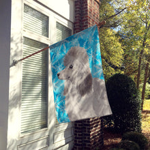 Load image into Gallery viewer, Grey Standard Poodle Winter Flag Canvas House Size BB9455CHF