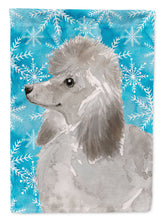 Load image into Gallery viewer, Grey Standard Poodle Winter Garden Flag - Outdoor Decorative Yard Flag BB9455GF