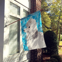 Load image into Gallery viewer, White Standard Poodle Winter Flag Canvas House Size BB9456CHF