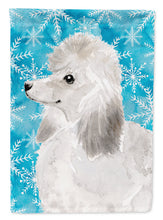 Load image into Gallery viewer, White Standard Poodle Winter Garden Flag - Outdoor Decorative Yard Flag BB9456GF