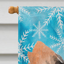 Load image into Gallery viewer, Long Haired Chihuahua Winter Flag Canvas House Size BB9459CHF