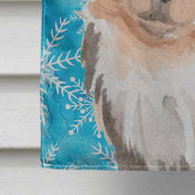 Load image into Gallery viewer, Long Haired Chihuahua Winter Flag Canvas House Size BB9459CHF