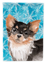 Load image into Gallery viewer, Long Haired Chihuahua Winter Garden Flag - Outdoor Decorative Yard Flag BB9459GF