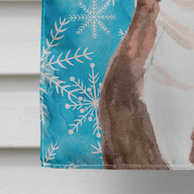 Load image into Gallery viewer, Red Staffie Bull Terrier Winter Flag Canvas House Size BB9462CHF