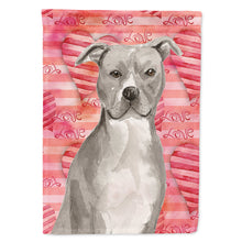 Load image into Gallery viewer, Staffordshire Bull Terrier Love Flag Canvas House Size BB9465CHF