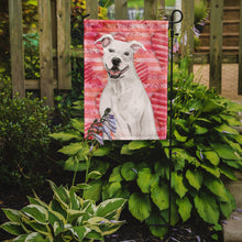 Load image into Gallery viewer, White Staffie Bull Terrier Love Garden Flag - Outdoor Decorative Yard Flag BB9466GF