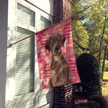 Load image into Gallery viewer, Chocolate Labrador Love Flag Canvas House Size BB9470CHF