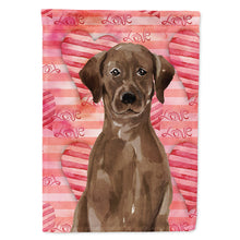 Load image into Gallery viewer, Chocolate Labrador Love Flag Canvas House Size BB9470CHF