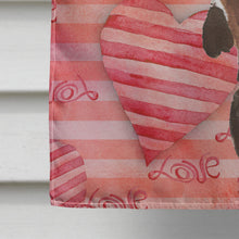 Load image into Gallery viewer, Black and Tan Dachshund Love Flag Canvas House Size BB9475CHF