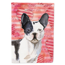 Load image into Gallery viewer, Black White French Bulldog Love Flag Canvas House Size BB9477CHF