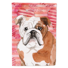 Load image into Gallery viewer, English Bulldog Love Flag Canvas House Size BB9486CHF