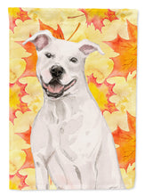 Load image into Gallery viewer, White Staffie Bull Terrier Fall Garden Flag - Outdoor Decorative Yard Flag BB9501GF
