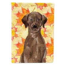 Load image into Gallery viewer, Chocolate Labrador Fall Flag Canvas House Size BB9505CHF