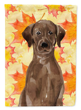 Load image into Gallery viewer, Chocolate Labrador Fall Garden Flag - Outdoor Decorative Yard Flag BB9505GF