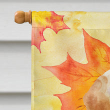 Load image into Gallery viewer, Yellow Labrador Fall Flag Canvas House Size BB9506CHF