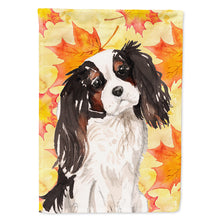 Load image into Gallery viewer, Tricolor Cavalier Spaniel Fall Flag Canvas House Size BB9507CHF