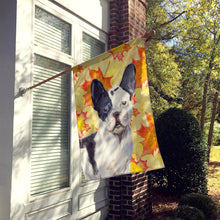 Load image into Gallery viewer, Black White French Bulldog Fall Flag Canvas House Size BB9512CHF