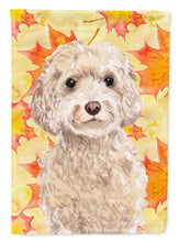 Load image into Gallery viewer, Champagne Cockapoo Fall Garden Flag - Outdoor Decorative Yard Flag BB9515GF