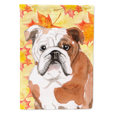 Load image into Gallery viewer, English Bulldog Fall Flag Canvas House Size BB9521CHF