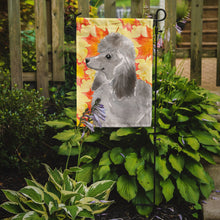 Load image into Gallery viewer, Grey Standard Poodle Fall Garden Flag - Outdoor Decorative Yard Flag BB9525GF