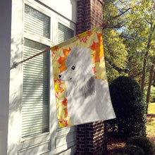 Load image into Gallery viewer, White Standard Poodle Fall Flag Canvas House Size BB9526CHF