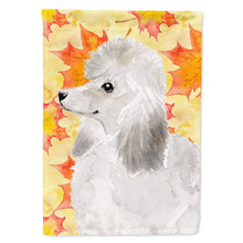 Load image into Gallery viewer, White Standard Poodle Fall Flag Canvas House Size BB9526CHF