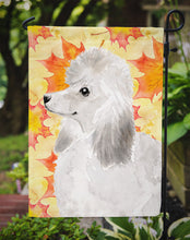 Load image into Gallery viewer, White Standard Poodle Fall Garden Flag - Outdoor Decorative Yard Flag BB9526GF