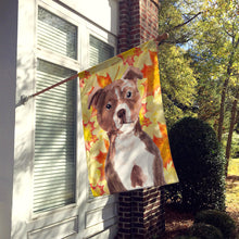 Load image into Gallery viewer, Red Staffie Bull Terrier Fall Flag Canvas House Size BB9532CHF