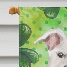 Load image into Gallery viewer, White Staffie Bull Terrier St. Patrick's Flag Canvas House Size BB9536CHF