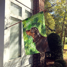 Load image into Gallery viewer, Black and Tan Dachshund St. Patrick's Flag Canvas House Size BB9545CHF