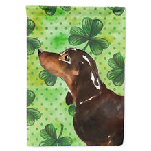 Load image into Gallery viewer, Black and Tan Dachshund St. Patrick's Flag Canvas House Size BB9545CHF