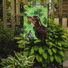 Load image into Gallery viewer, Black and Tan Dachshund St. Patrick's Garden Flag - Outdoor Decorative Yard Flag BB9545GF