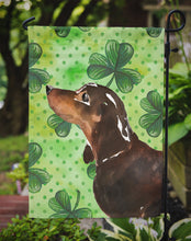 Load image into Gallery viewer, Black and Tan Dachshund St. Patrick's Garden Flag - Outdoor Decorative Yard Flag BB9545GF