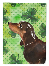 Load image into Gallery viewer, Black and Tan Dachshund St. Patrick's Garden Flag - Outdoor Decorative Yard Flag BB9545GF