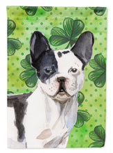 Load image into Gallery viewer, Black White French Bulldog St. Patrick's Flag Canvas House Size BB9547CHF