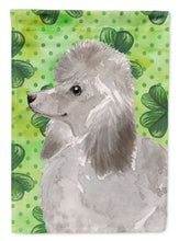 Load image into Gallery viewer, Grey Standard Poodle St. Patrick's Garden Flag - Outdoor Decorative Yard Flag BB9560GF