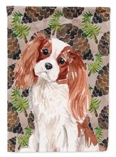 Load image into Gallery viewer, Blenheim Cavalier Spaniel Pine Cones Flag Canvas House Size BB9568CHF