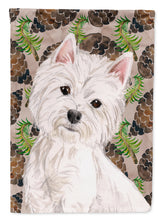 Load image into Gallery viewer, Westie Pine Cones Flag Canvas House Size BB9569CHF