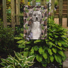 Load image into Gallery viewer, Staffordshire Bull Terrier Pine Cones Garden Flag - Outdoor Decorative Yard Flag BB9570GF